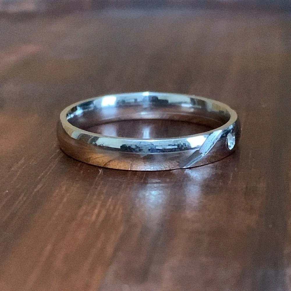 Stainless steel cz ring size 11.5